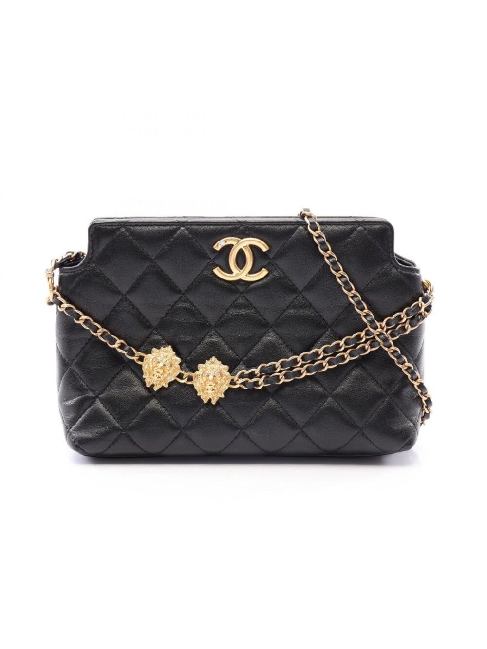 Chanel Shoulder Bag Quilted Black Lambskin Small Chain